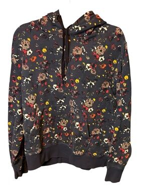 Rag & Bone Men’s City Floral Organic Cotton Hoodie Navy Size Large